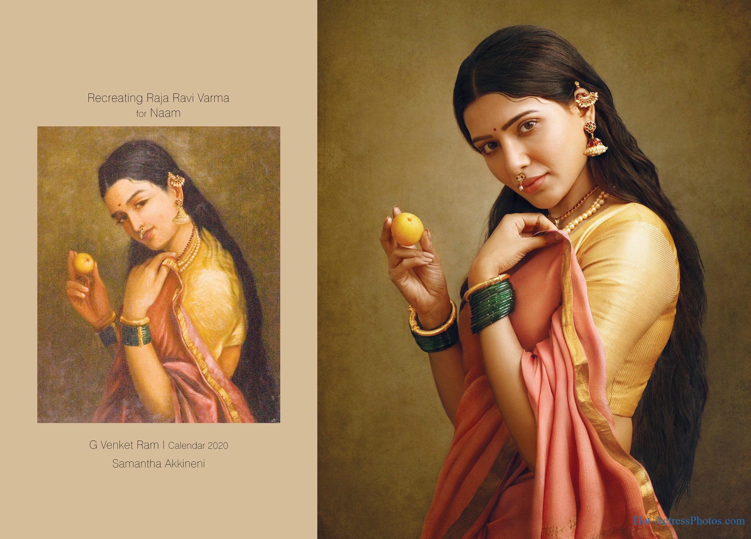 South Indian Actresses Portrait Raja Ravi Varma’s Painting in G Venket Ram’s Calendar 2020